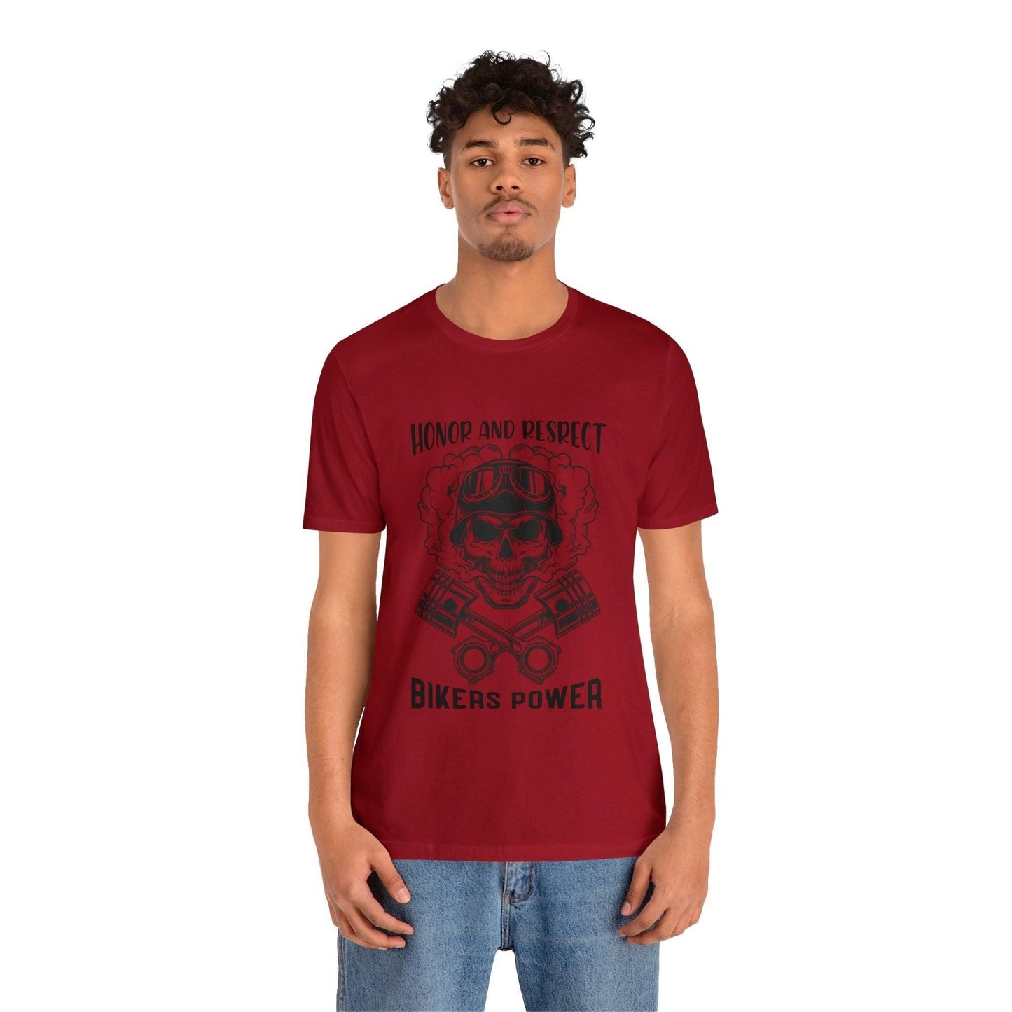 Bikers Power Unisex Tee T-Shirt Canvas Red S 