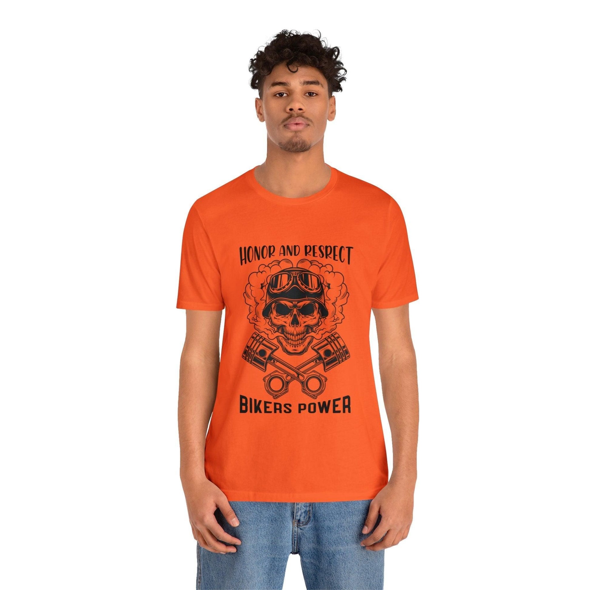 Bikers Power Unisex Tee T-Shirt Orange S 