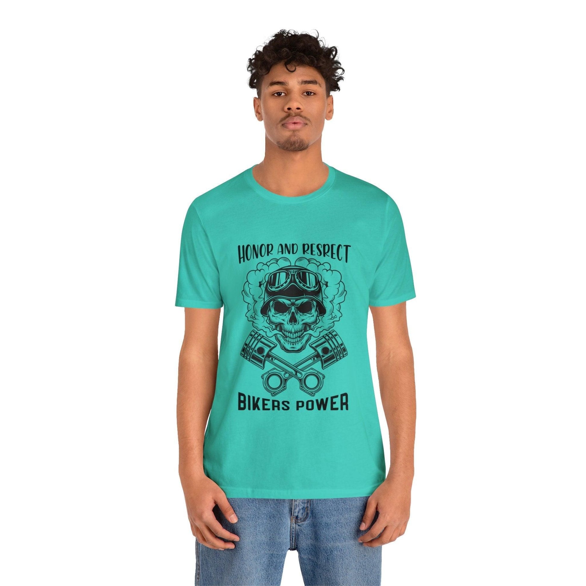 Bikers Power Unisex Tee T-Shirt Teal S 