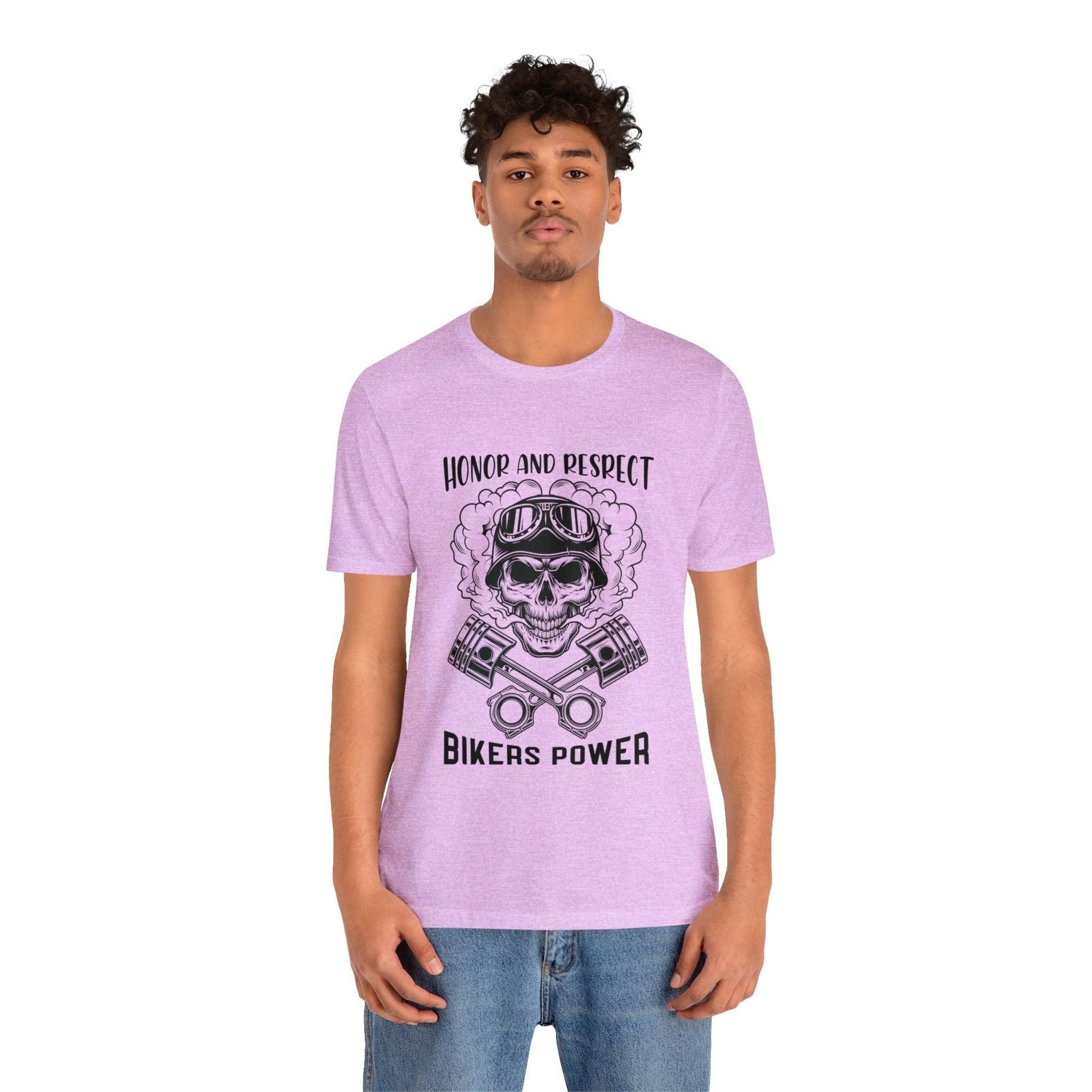 Bikers Power Unisex Tee T-Shirt Heather Prism Lilac XS 