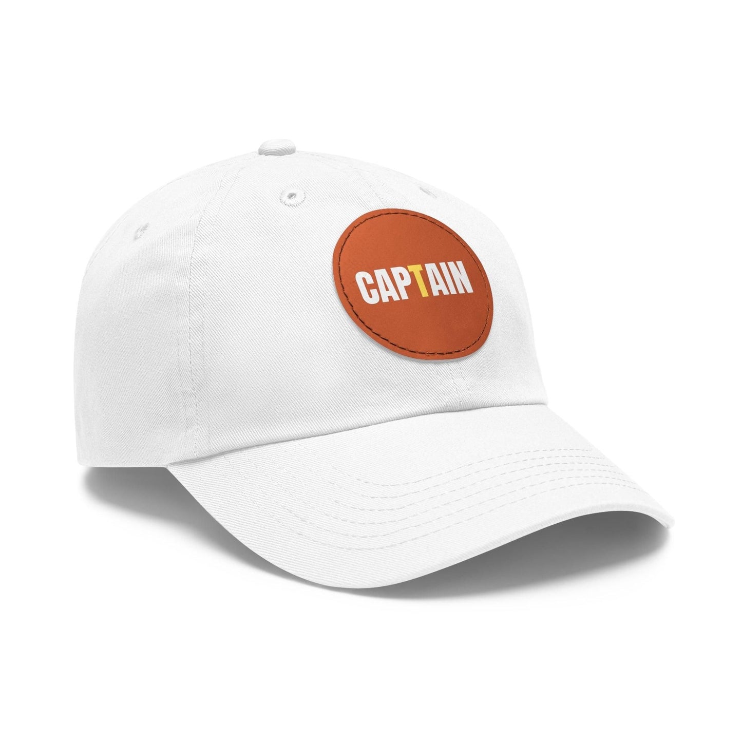 Captain Baseball Hat with Leather Patch Cap   