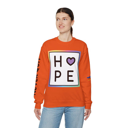 Exquisite Millinery HOPE Unisex Heavy Crewneck Sweatshirt Sweatshirt S Orange 