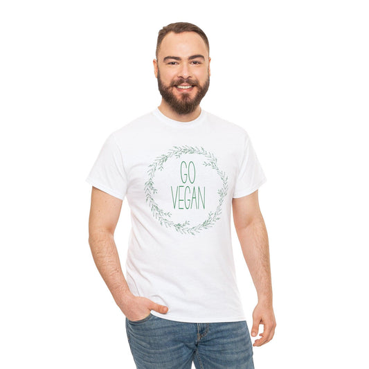 Go Vegan Unisex Tee T-Shirt White S 