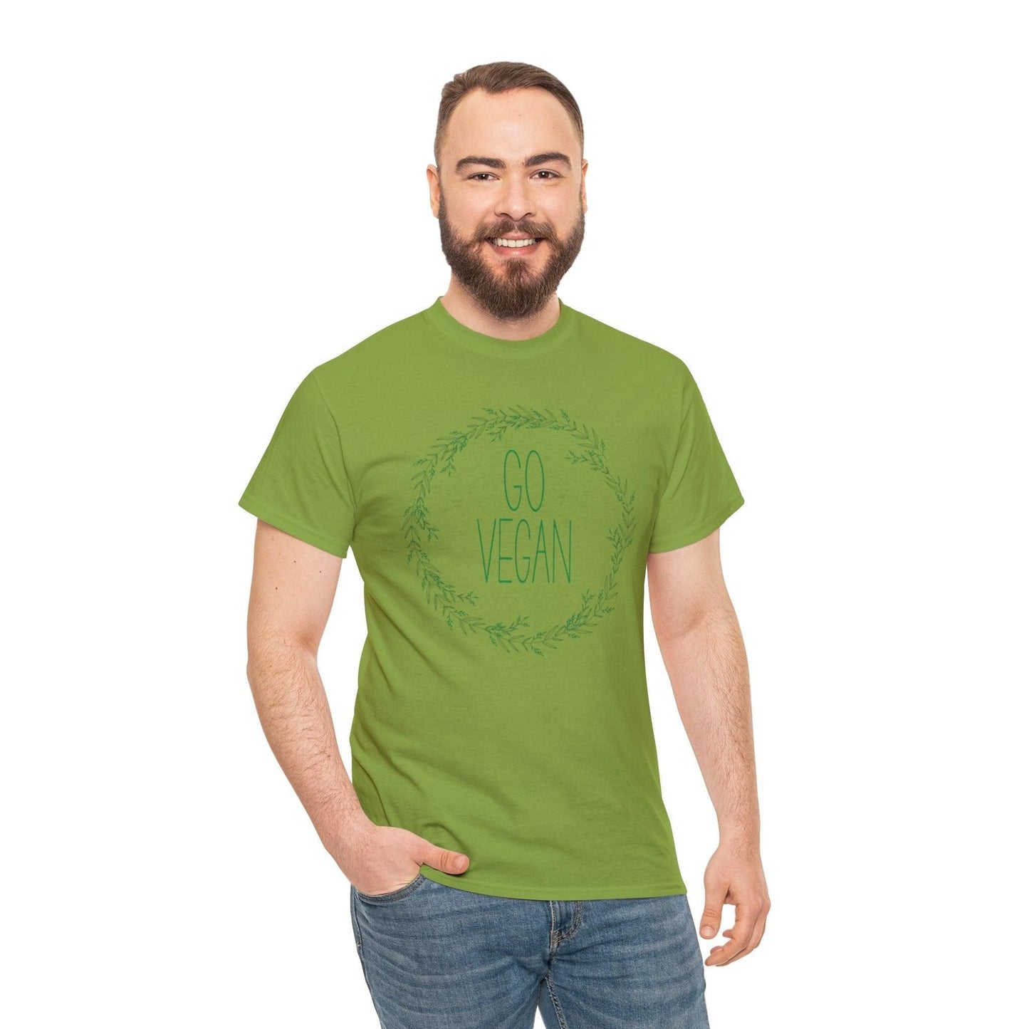 Go Vegan Unisex Tee T-Shirt Kiwi S 