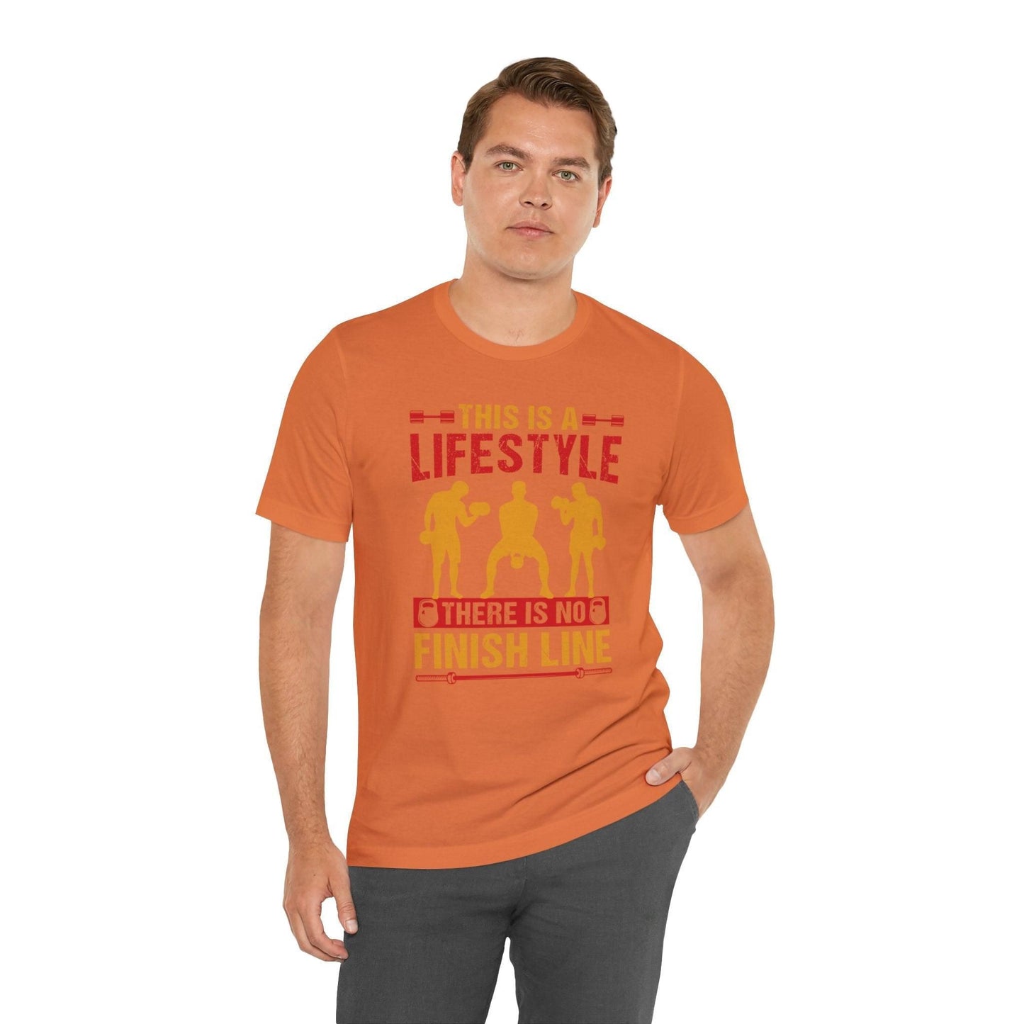 Gym Lifestyle Unisex Tee T-Shirt Burnt Orange XS 