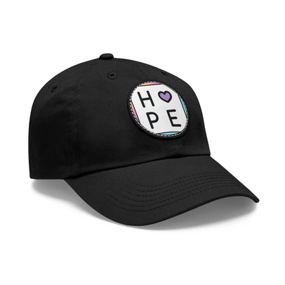 Hope Baseball Cap with Leather Patch Cap Black / Black patch Circle One size