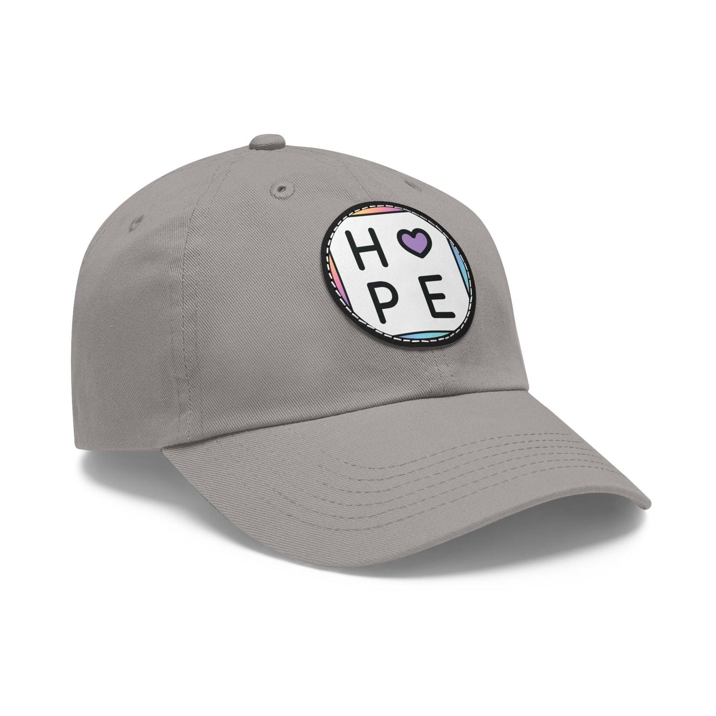 Hope Baseball Cap with Leather Patch Cap Grey / Black patch Circle One size