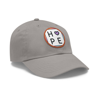 Hope Baseball Cap with Leather Patch Cap Grey / Light Brown patch Circle One size