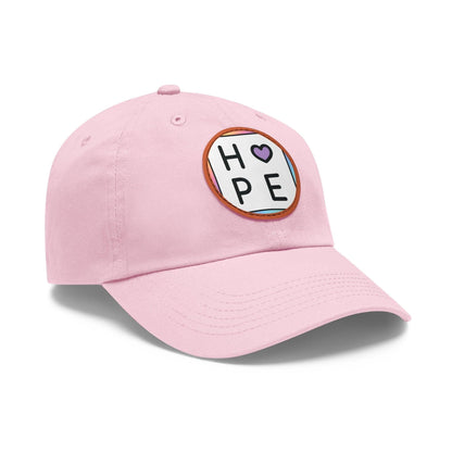 Hope Baseball Cap with Leather Patch Cap Light Pink / Light Brown patch Circle One size