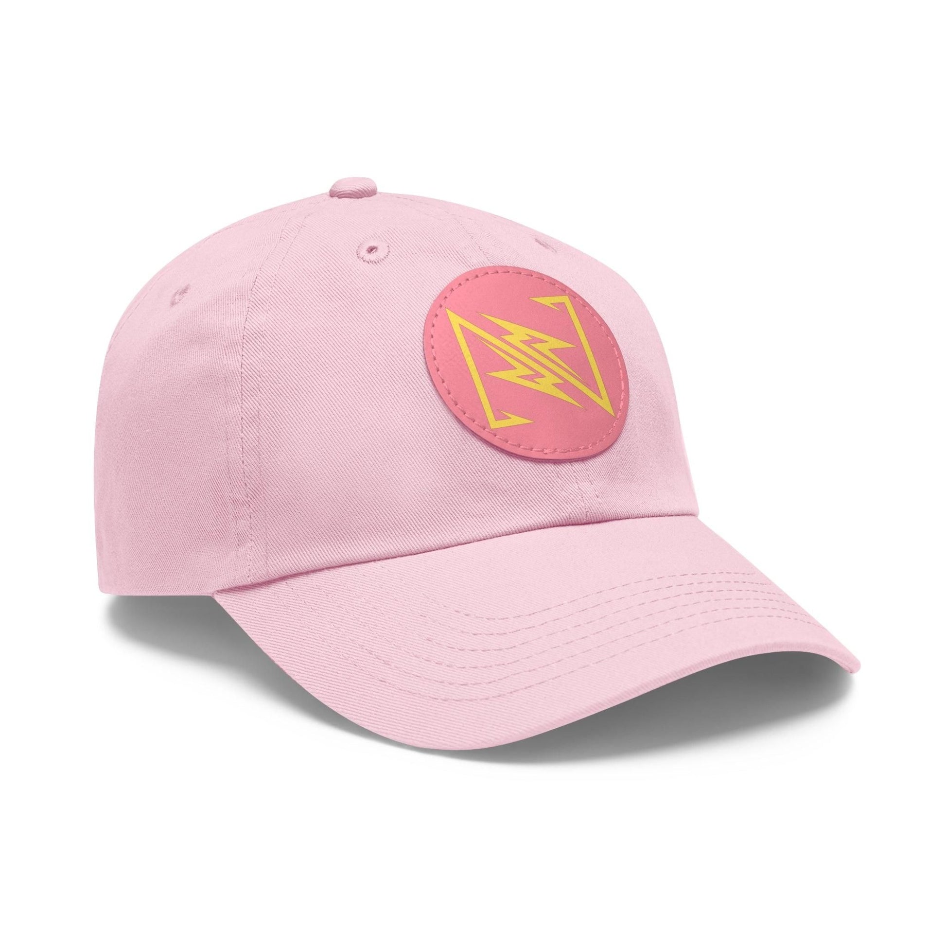 NX Vogue Baseball Hat with Leather Patch Cap Light Pink / Pink patch Circle One size