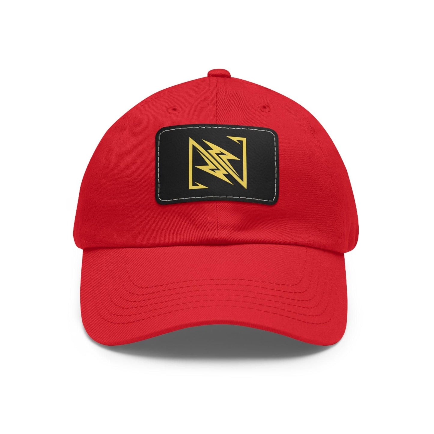 NX Vogue Premium Baseball Hat with Leather Patch Cap Red / Black patch Rectangle One size