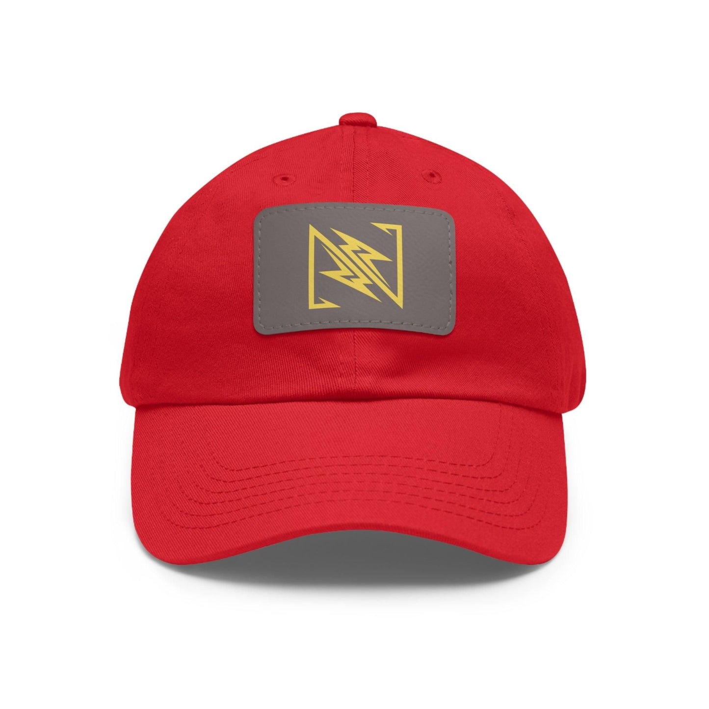 NX Vogue Premium Baseball Hat with Leather Patch Cap Red / Grey patch Rectangle One size