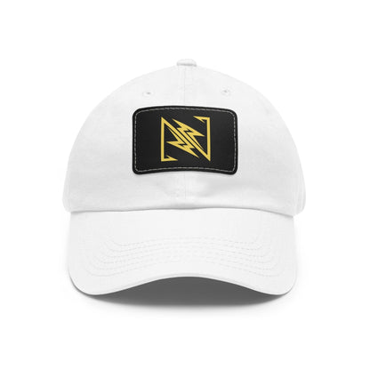 NX Vogue Premium Baseball Hat with Leather Patch Cap White / Black patch Rectangle One size