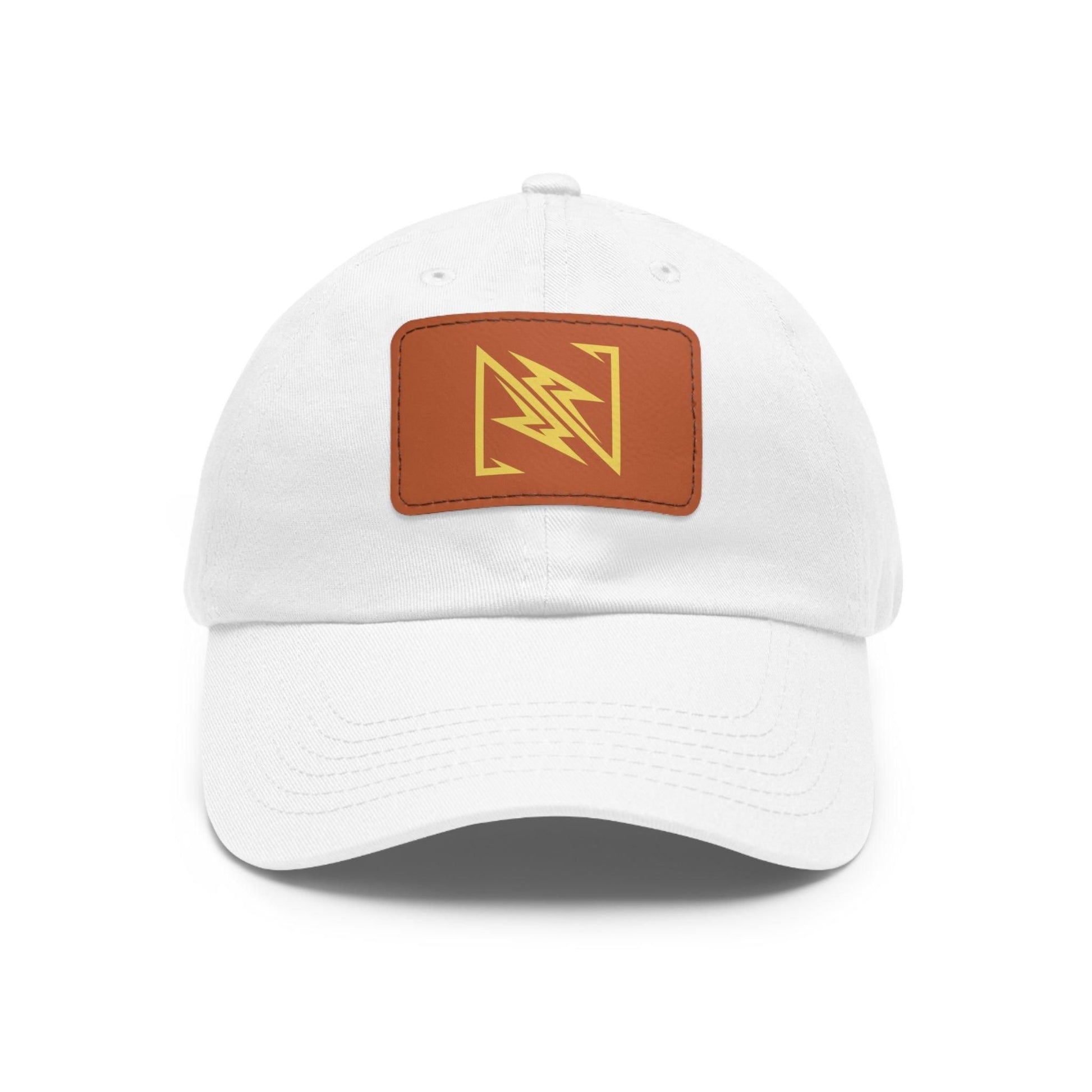 NX Vogue Premium Baseball Hat with Leather Patch Cap White / Light Brown patch Rectangle One size
