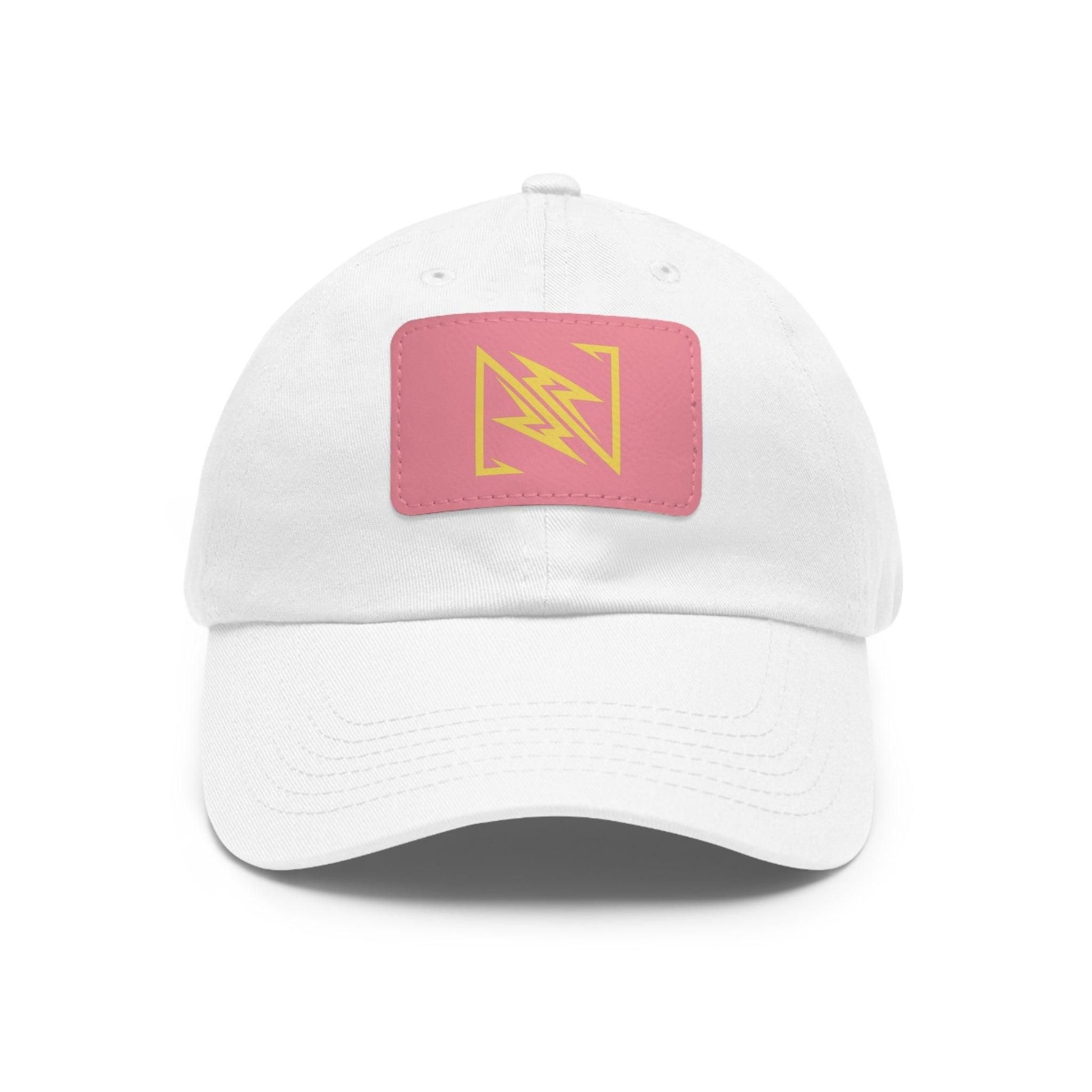 NX Vogue Premium Baseball Hat with Leather Patch Cap White / Pink patch Rectangle One size