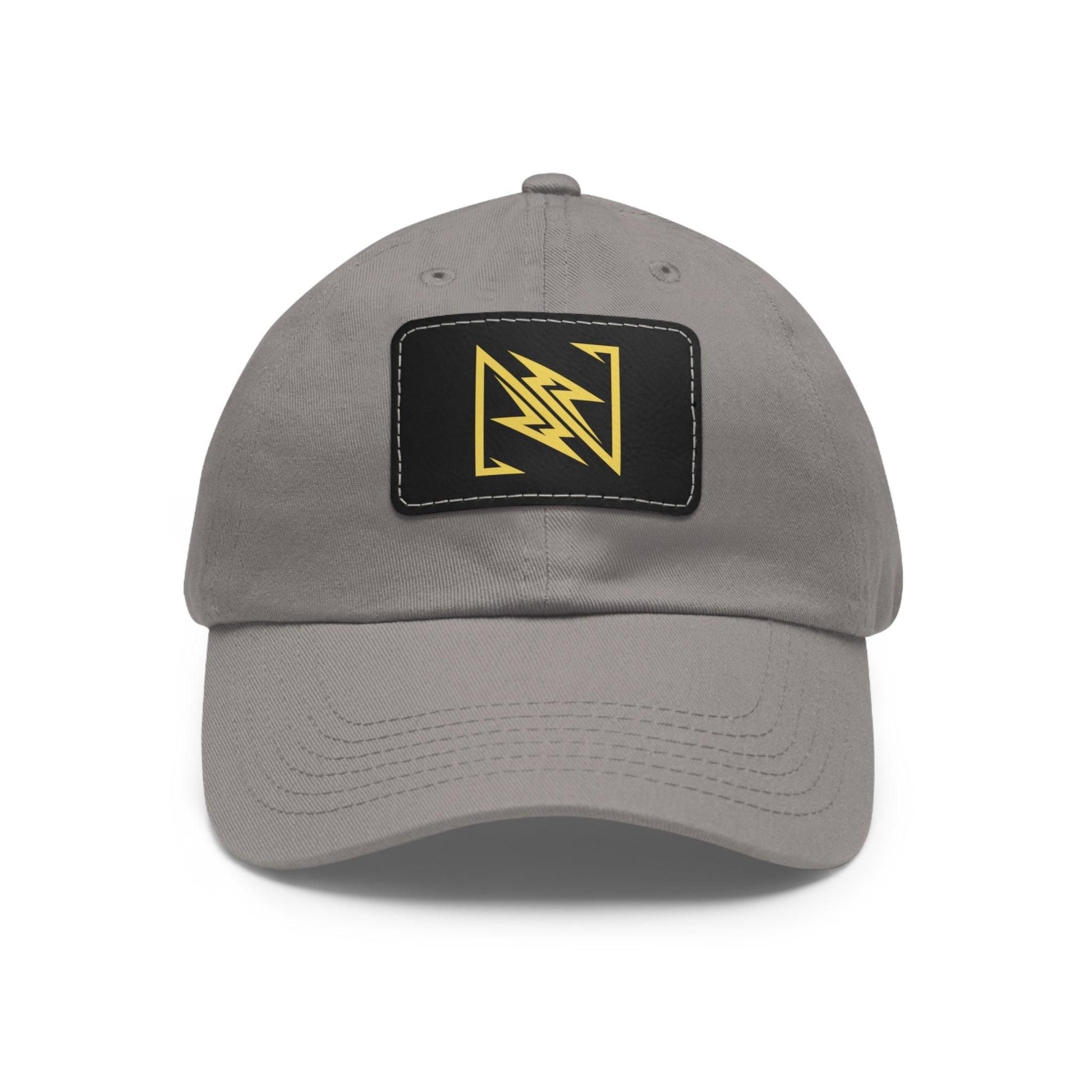 NX Vogue Premium Baseball Hat with Leather Patch Cap Grey / Black patch Rectangle One size