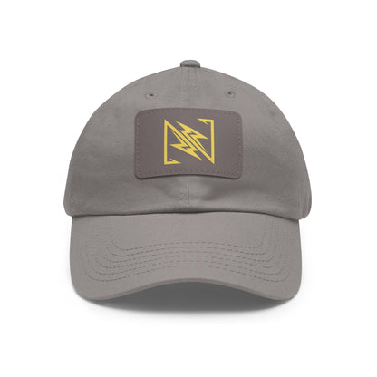 NX Vogue Premium Baseball Hat with Leather Patch Cap Grey / Grey patch Rectangle One size