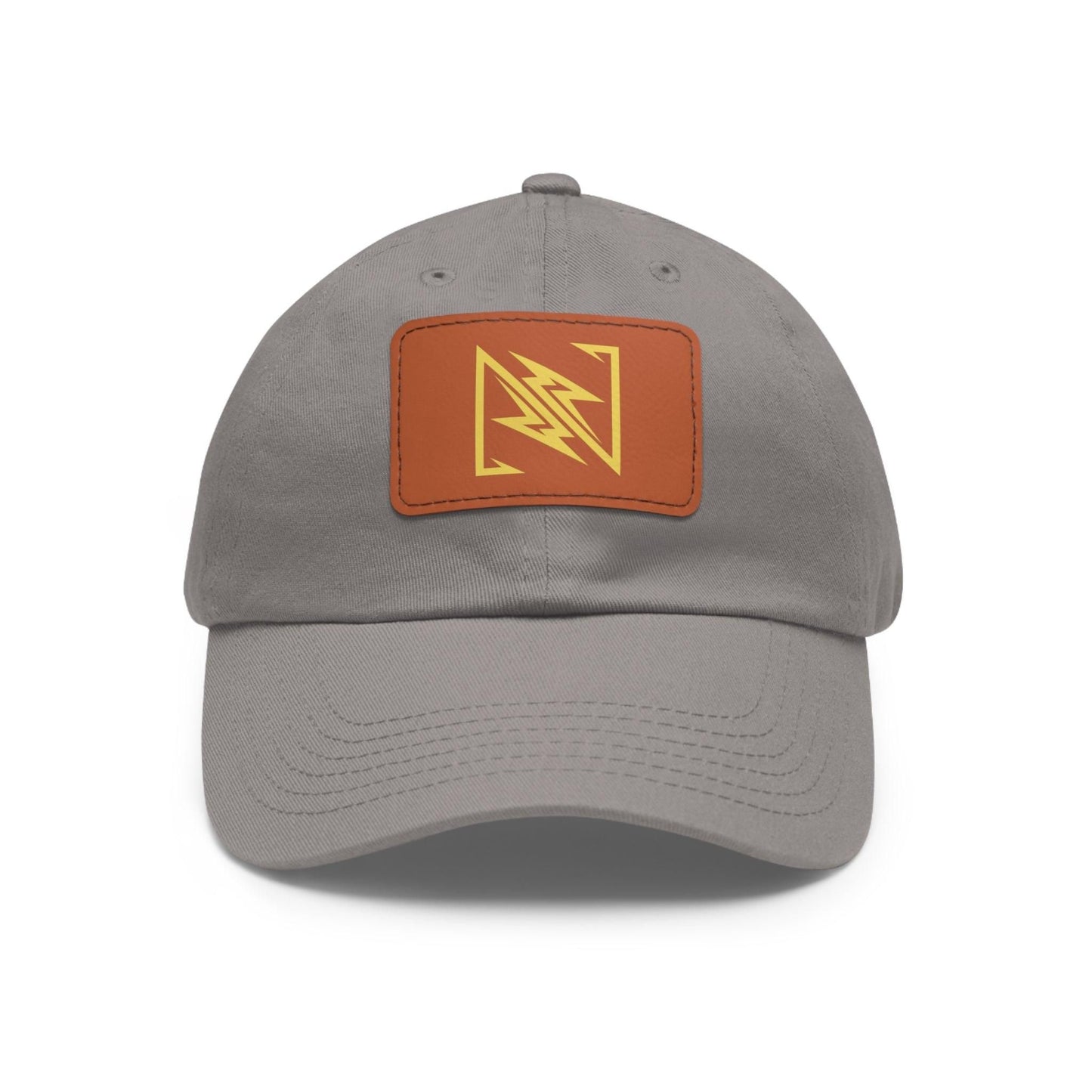NX Vogue Premium Baseball Hat with Leather Patch Cap Grey / Light Brown patch Rectangle One size