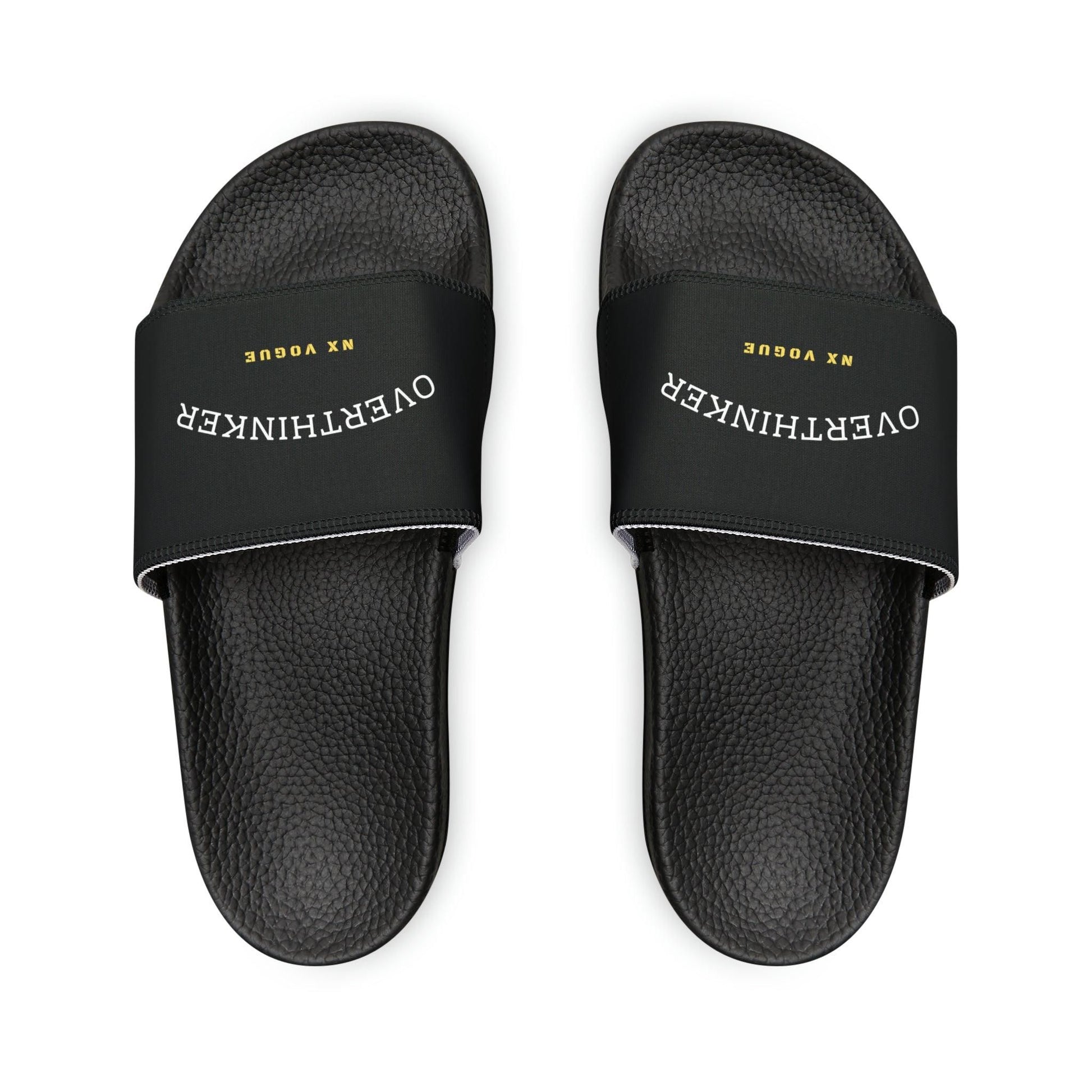 Overthinker Slide Slipper Men's PU Slide Sandals Shoes Black US 6 
