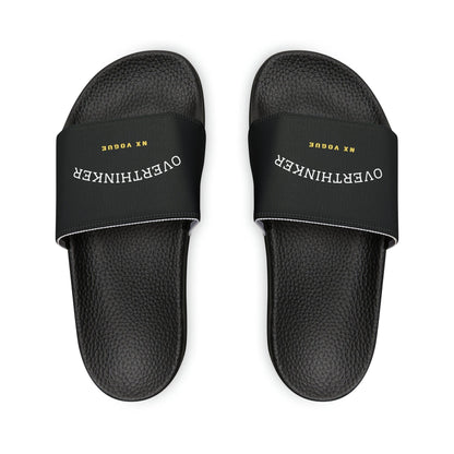 Overthinker Slide Slipper Men's PU Slide Sandals Shoes Black US 6 