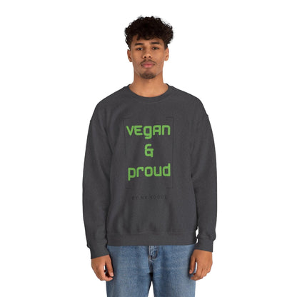 Vegan & Proud Unisex Heavy Blend™ Crewneck Sweatshirt Sweatshirt S Dark Heather 