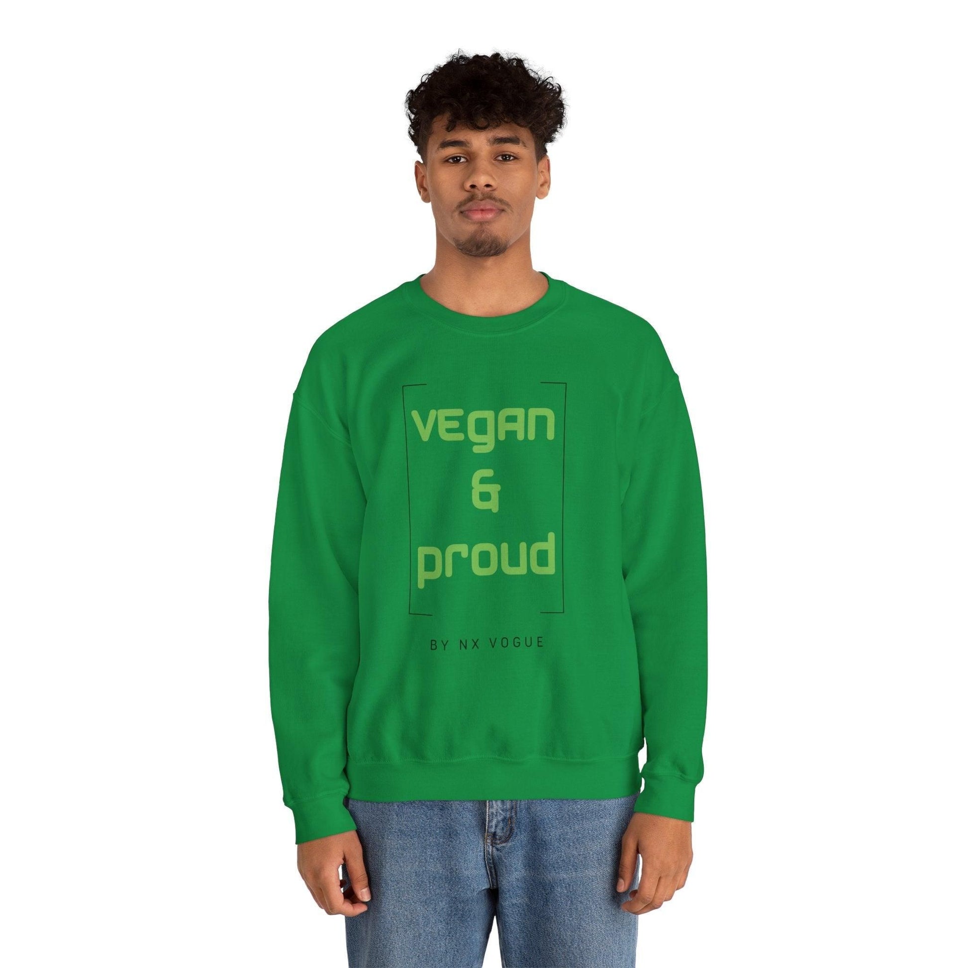 Vegan & Proud Unisex Heavy Blend™ Crewneck Sweatshirt Sweatshirt S Irish Green 