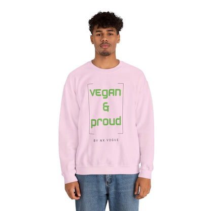 Vegan & Proud Unisex Heavy Blend™ Crewneck Sweatshirt Sweatshirt S Light Pink 