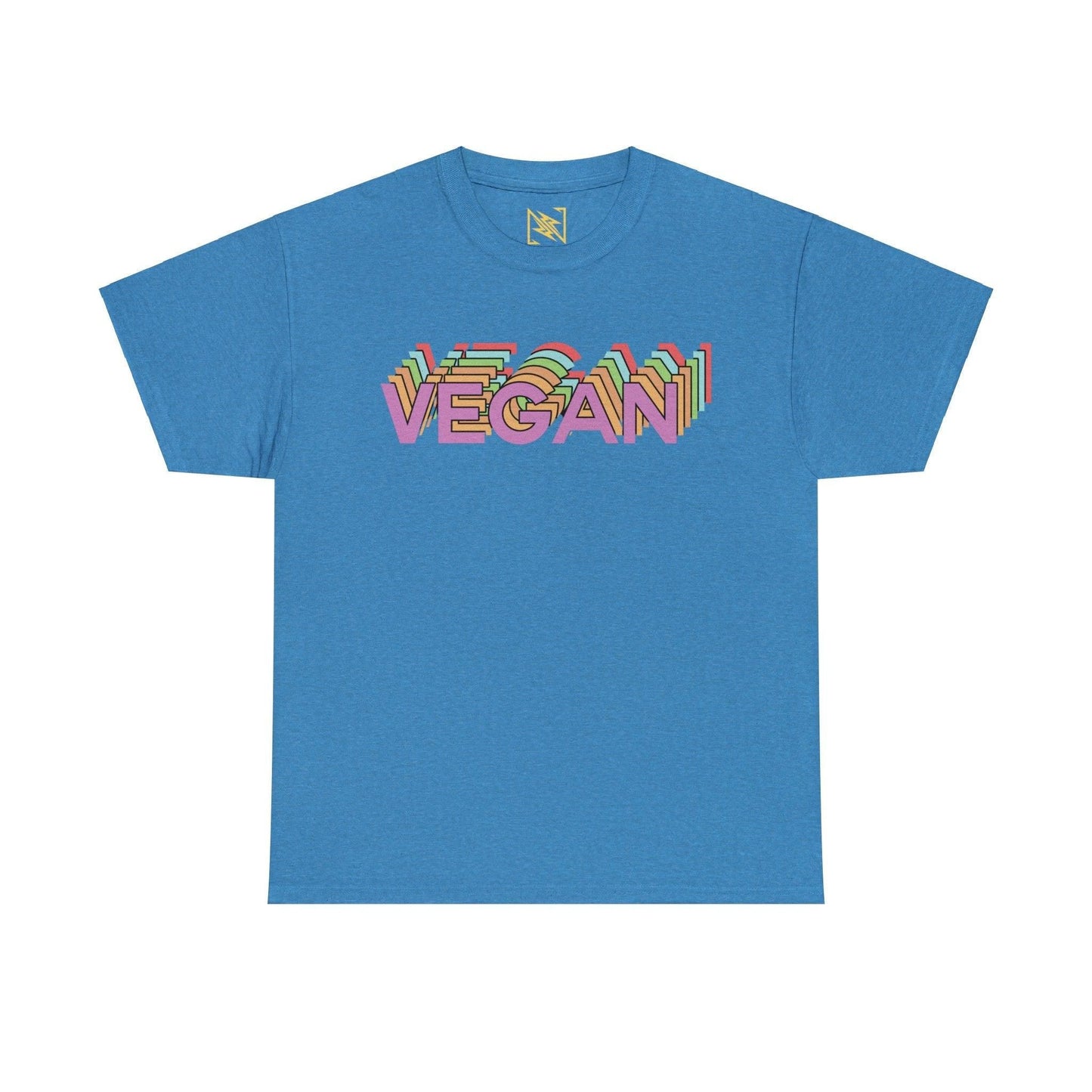 Vegan Logo Unisex Tee T-Shirt Heather Sapphire S 