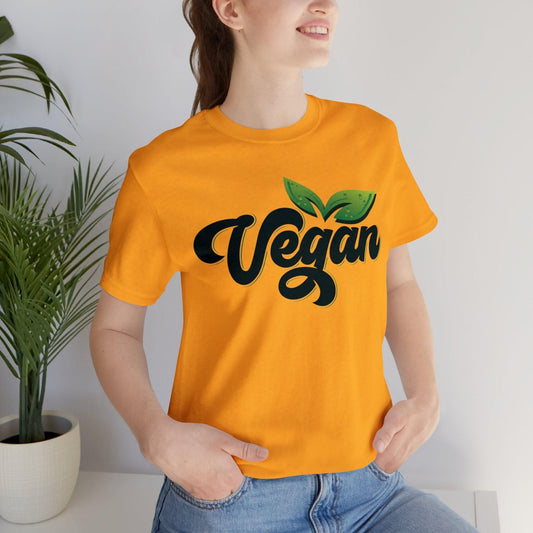 Vegan Unisex  Short Sleeve Tee T-Shirt Gold S 
