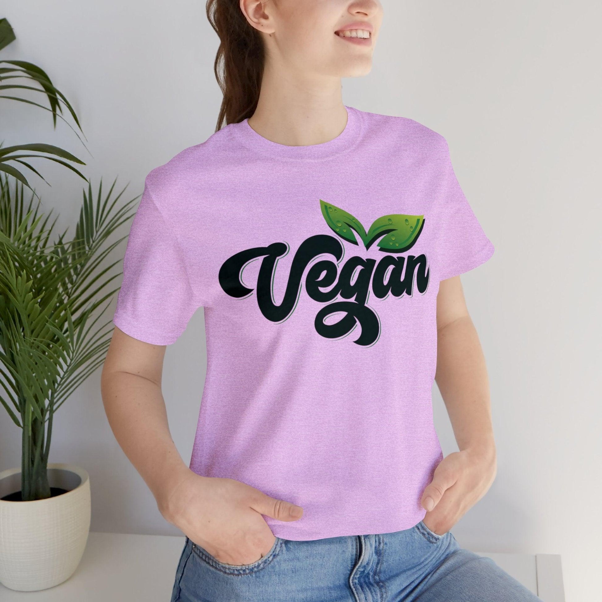 Vegan Unisex  Short Sleeve Tee T-Shirt Heather Prism Lilac XS 