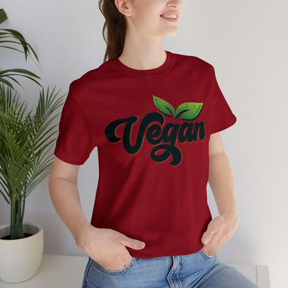 Vegan Unisex  Short Sleeve Tee T-Shirt Canvas Red S 
