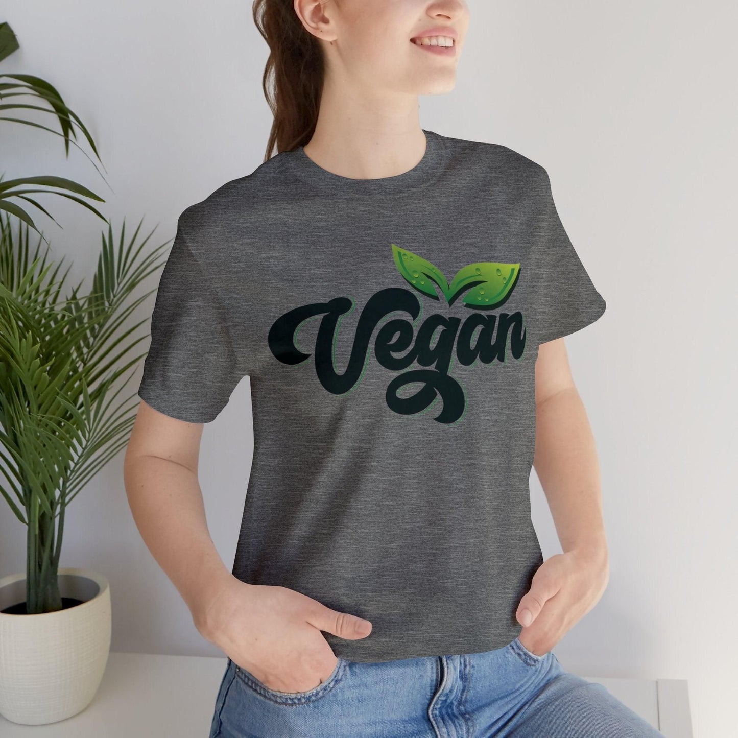 Vegan Unisex  Short Sleeve Tee T-Shirt Deep Heather XS 