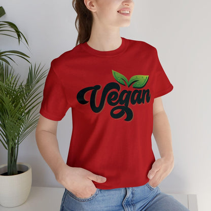 Vegan Unisex  Short Sleeve Tee T-Shirt Red S 