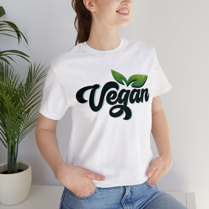 Vegan Unisex  Short Sleeve Tee T-Shirt White S 