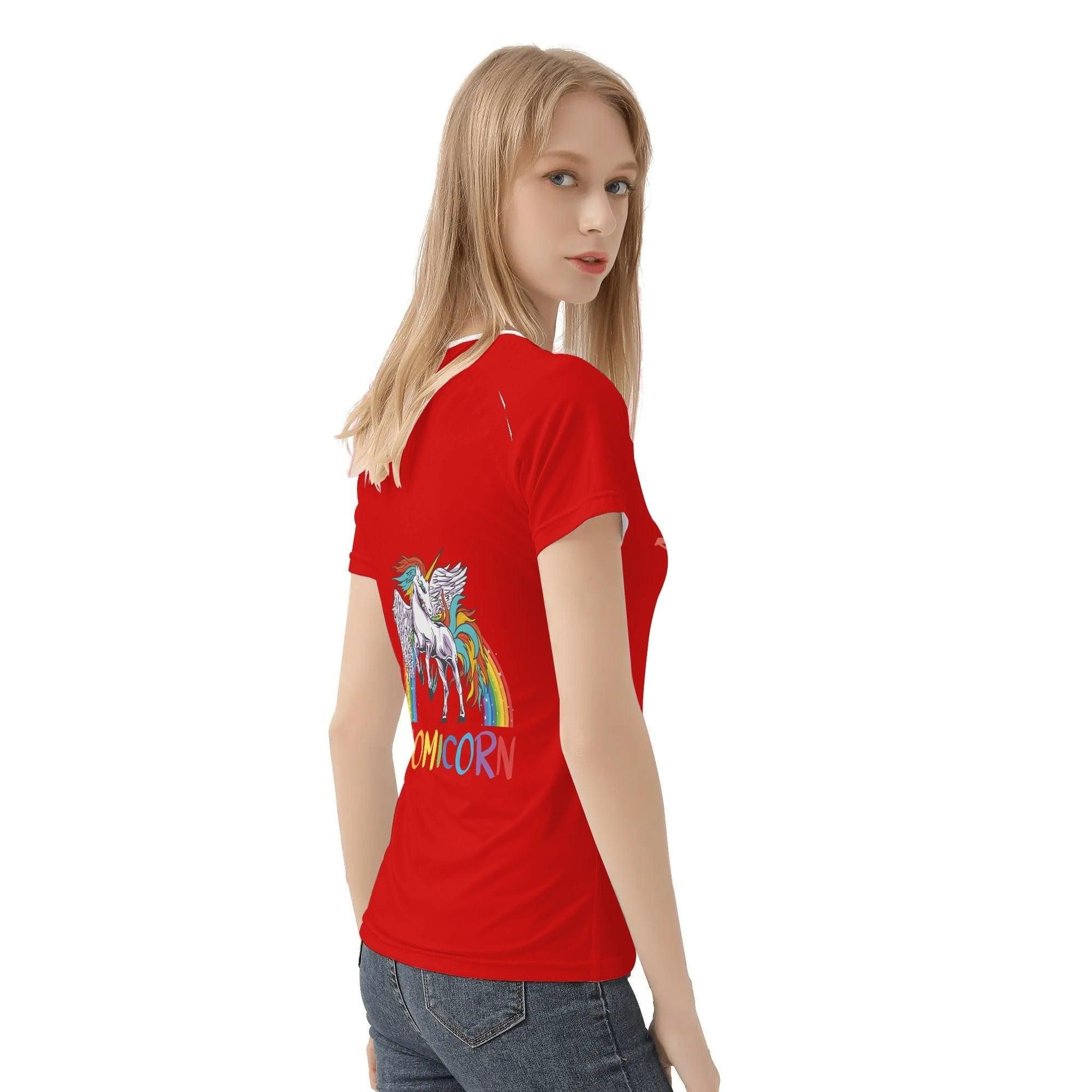 Momicorn Womens T shirt Red - NX Vogue New York | Luxury Redefined